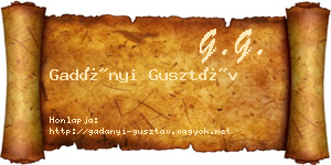 Gadányi Gusztáv névjegykártya